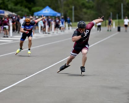 Team members competing
